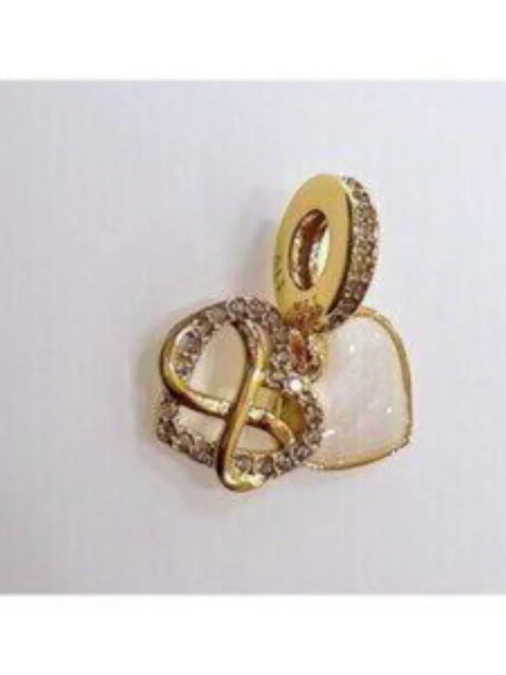 Sparkling Infinity Heart Dangle, Charm For Pandora Bracelet Necklace